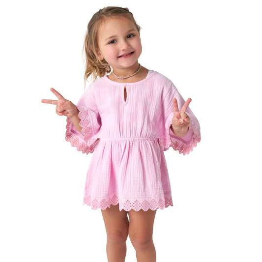 Baby & Toddler Girls Light Pink Gauze Kaftan Coverup